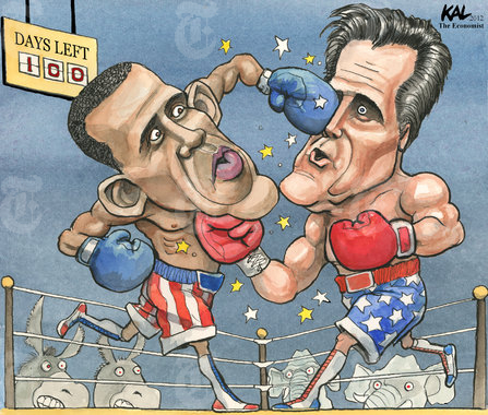 The Boxing Match of the Year: Barack Obama vs Mitt Romney by Fred Shadian
